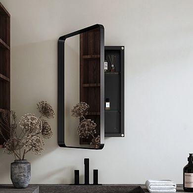 ELEMENT ACE Recessed Metal Framed Medicine Cabinet with Mirror and Adjustable Shelves