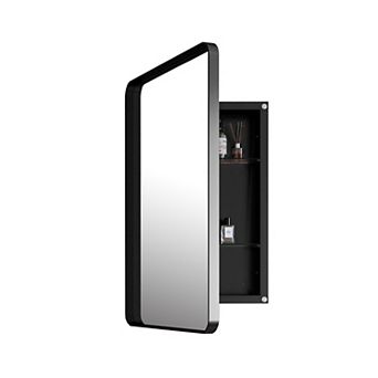 ELEMENT ACE Recessed Metal Framed Medicine Cabinet with Mirror and Adjustable Shelves
