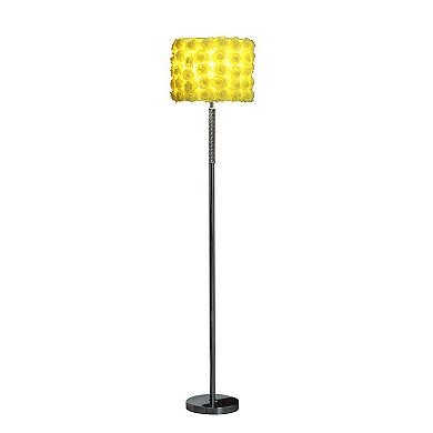 ELEMENT ACE Twisted Acrylic and Metal Floor Lamp with Decorative Rose Shade
