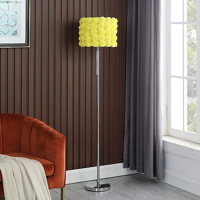 ELEMENT ACE Twisted Acrylic and Metal Floor Lamp with Decorative Rose Shade