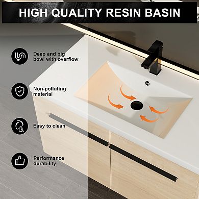 ELEMENT ACE 36-Inch Bathroom Vanity with Integrated Sink and Two-Door Cabinet