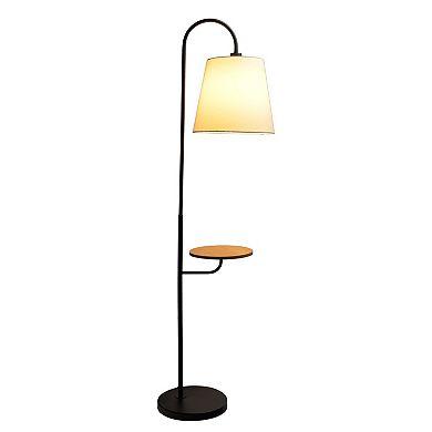 ELEMENT ACE Modern Floor Lamp with Rotary Switch and Wood Table