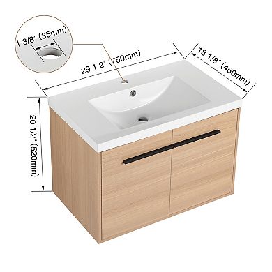 ELEMENT ACE 30-Inch Bathroom Vanity with Countertop Sink and Two-Door Cabinet Set
