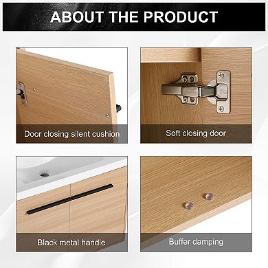 ELEMENT ACE 30-Inch Bathroom Vanity with Countertop Sink and Two-Door Cabinet Set