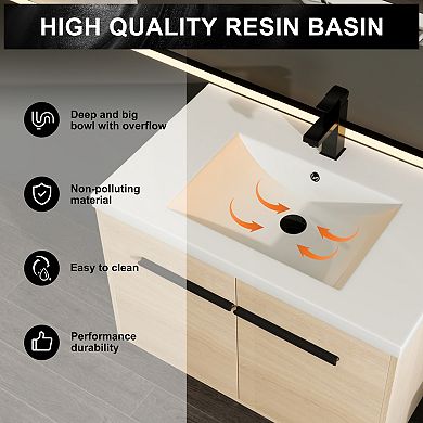 ELEMENT ACE 30-Inch Bathroom Vanity with Countertop Sink and Two-Door Cabinet Set