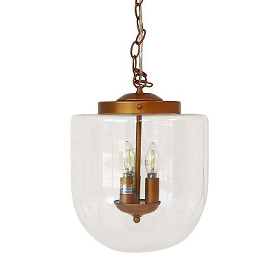 ELEMENT ACE Three-Light Pendant Lamp with Glass Globes and Metal Fixture