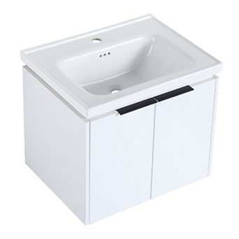 ELEMENT ACE 24 Inch Soft Close Doors Bathroom Vanity With Sink for Small Bathrooms