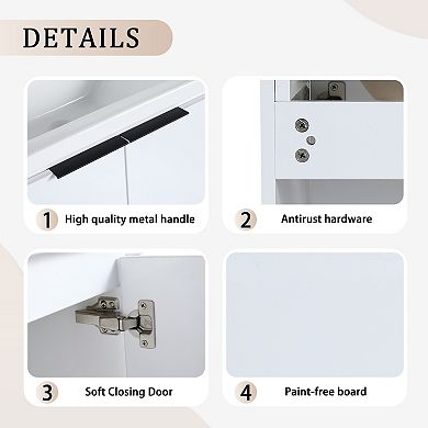 ELEMENT ACE 24 Inch Soft Close Doors Bathroom Vanity With Sink for Small Bathrooms