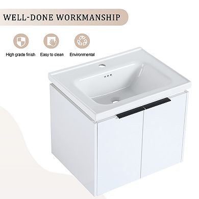 ELEMENT ACE 24 Inch Soft Close Doors Bathroom Vanity With Sink for Small Bathrooms