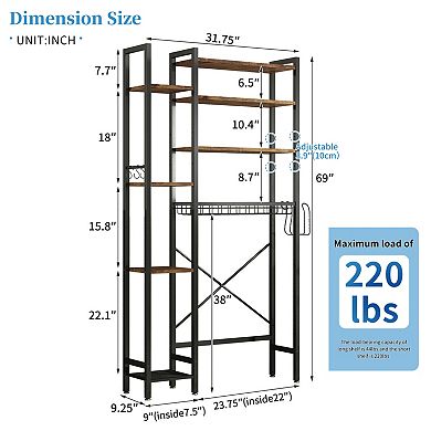 ELEMENT ACE 8-Tier Freestanding Bathroom Storage Organizer with Adjustable Shelves