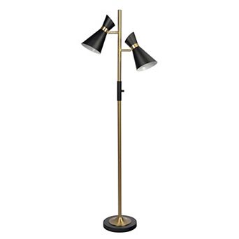 ELEMENT ACE Adjustable Double Spotlight Floor Lamp with Metal Base