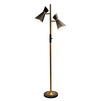 ELEMENT ACE Adjustable Double Spotlight Floor Lamp with Metal Base