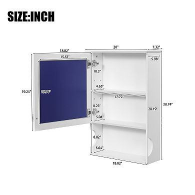 ELEMENT ACE Wall Mounted Mirror Medicine Cabinet with Storage Shelves
