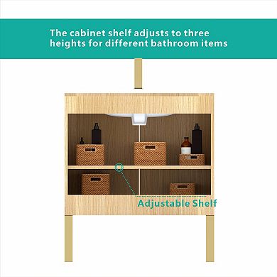 ELEMENT ACE 30 Inch Freestanding and Wall Mounted Bathroom Vanity with Ceramic Sink