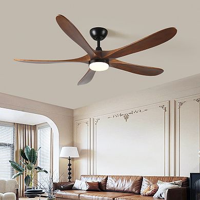 ELEMENT ACE 52 Inch Solid Wood Ceiling Fan with Integrated LED Light Kit