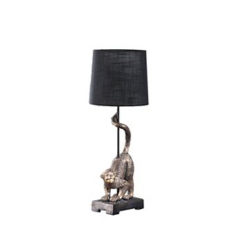 ELEMENT ACE Wildlife Old World Antique Bronze Capuchin Monkey Table Lamp