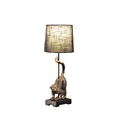 ELEMENT ACE Wildlife Old World Antique Bronze Capuchin Monkey Table Lamp