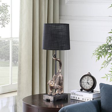 ELEMENT ACE Wildlife Old World Antique Bronze Capuchin Monkey Table Lamp