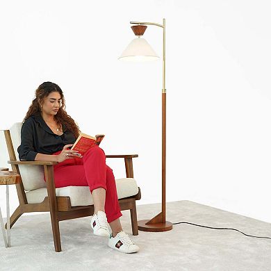 ELEMENT ACE Contemporary Floor Lamp with Cone Shade and Foot Switch for Living Room