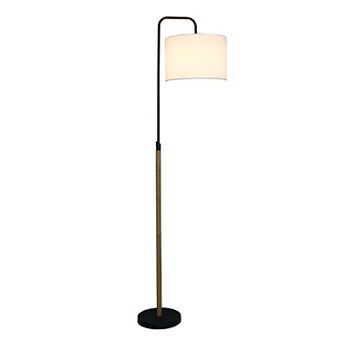 ELEMENT ACE Modern Curved Arc Floor Lamp with Cylinder Shade for Ambient Lighting