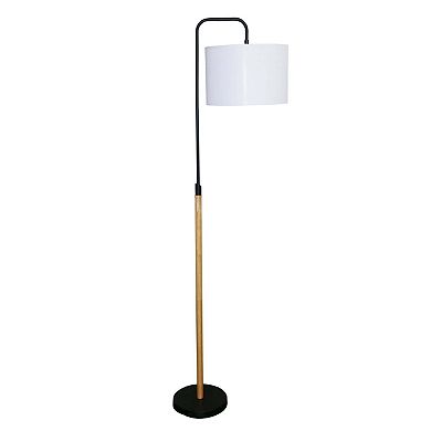 ELEMENT ACE Modern Curved Arc Floor Lamp with Cylinder Shade for Ambient Lighting
