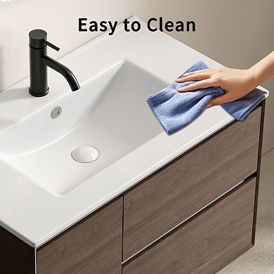 ELEMENT ACE 30-Inch Ceramic Bathroom Vanity Sink Top with Integrated Vessel Sink