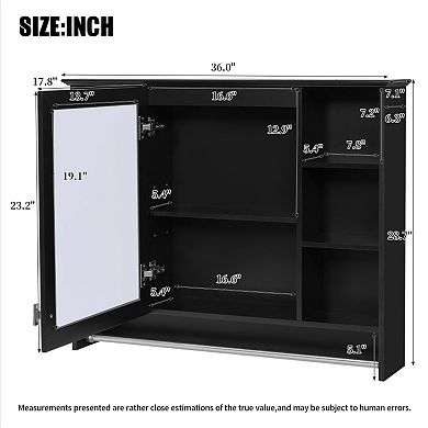 ELEMENT ACE Wall Mounted Medicine Cabinet with Adjustable Shelf and Soft Close Door