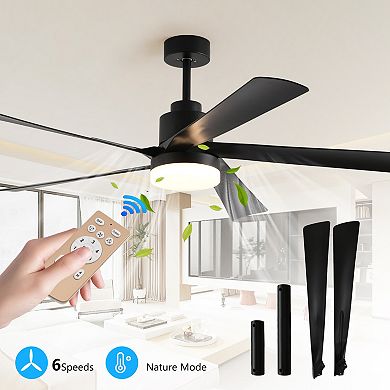ELEMENT ACE 65 Inch Modern Ceiling Fan with Adjustable LED Light and Remote Control