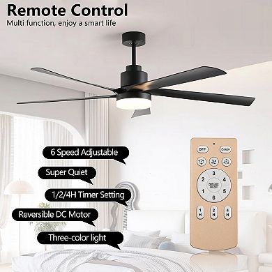 ELEMENT ACE 65 Inch Modern Ceiling Fan with Adjustable LED Light and Remote Control
