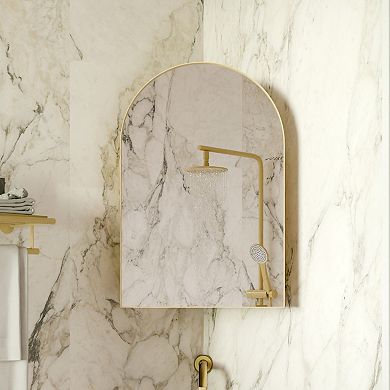 ELEMENT ACE 18x24 Inch Metal Corner Medicine Cabinet with Arched Mirror