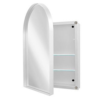 ELEMENT ACE Arched Recessed Medicine Cabinet with Mirror and Adjustable Shelves