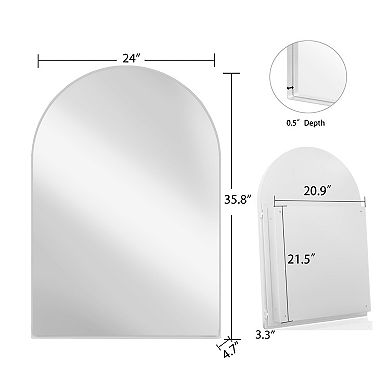 ELEMENT ACE Arched Recessed Medicine Cabinet with Mirror and Adjustable Shelves
