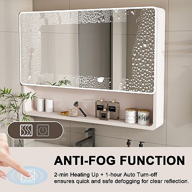 ELEMENT ACE Aluminum Bathroom Medicine Cabinet with LED Lighting and Defogging Function