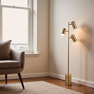 ELEMENT ACE Triple Spot Floor Lamp with Rotary Switch and Metal Block Base