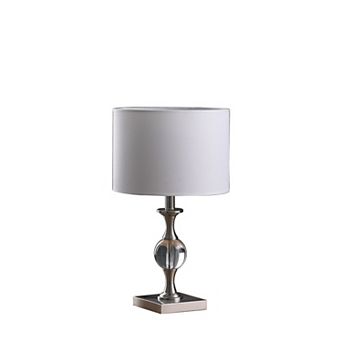 ELEMENT ACE Modern Crystal and Metal Table Lamp with Drum Shade