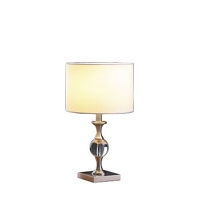 ELEMENT ACE Modern Crystal and Metal Table Lamp with Drum Shade