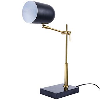 ELEMENT ACE Modern Bedside Table Lamp with Dome Shade and Marble Base