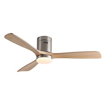 ELEMENT ACE Modern Natural Style Solid Wood Low Profile Integrated LED Ceiling Fan with Light