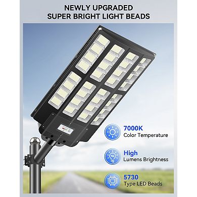 Solar Street Lights with Motion Sensor, Solar Parking Lot Lights Wide Angle Dusk to Dawn