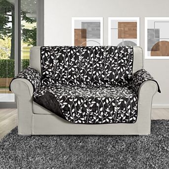 Elegant Comfort Leaves Design Reversible Smart Loveseat Furniture Protectors