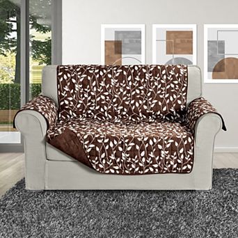 Elegant Comfort Leaves Design Reversible Smart Loveseat Furniture Protectors
