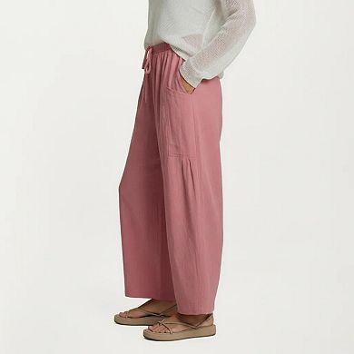 Women's Wide Leg Drawstring Pants with Elastic Waistband, Utility Pockets and Relaxed Fit