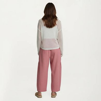 Women's Wide Leg Drawstring Pants with Elastic Waistband, Utility Pockets and Relaxed Fit