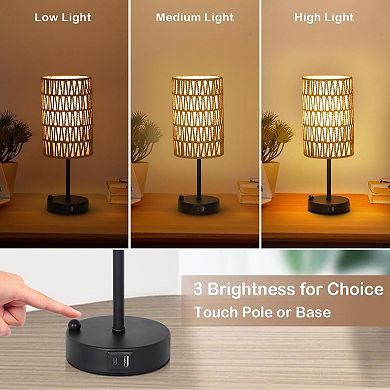ELEMENT ACE Touch Table Lamp with USB Charging Port and Phone Stand