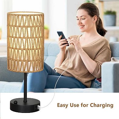 ELEMENT ACE Touch Table Lamp with USB Charging Port and Phone Stand
