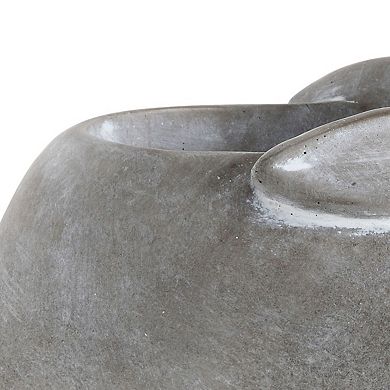 Hello Honey Cement Rabbit Planter with Saucer Set, Grey