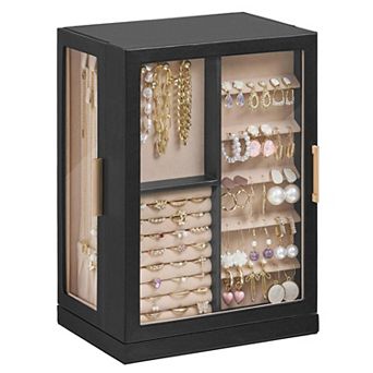 360° Rotating Jewelry Box Glass Window 5 Drawer/7 Drawer Dustproof