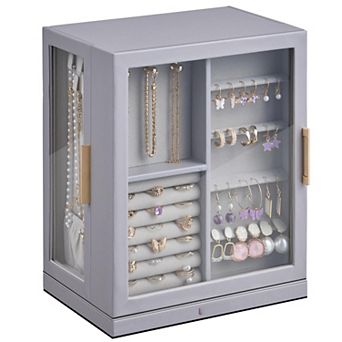 360° Rotating Jewelry Box Glass Window 5 Drawer/7 Drawer Dustproof