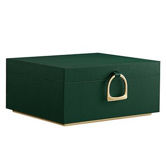 2-Layer Jewelry Box with Handle Floating Tray Gift
