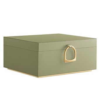 2-Layer Jewelry Box with Handle Floating Tray Gift